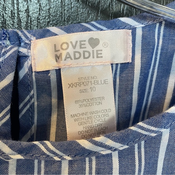 Blue Striped Ruffle Romper - Picture 3 of 3